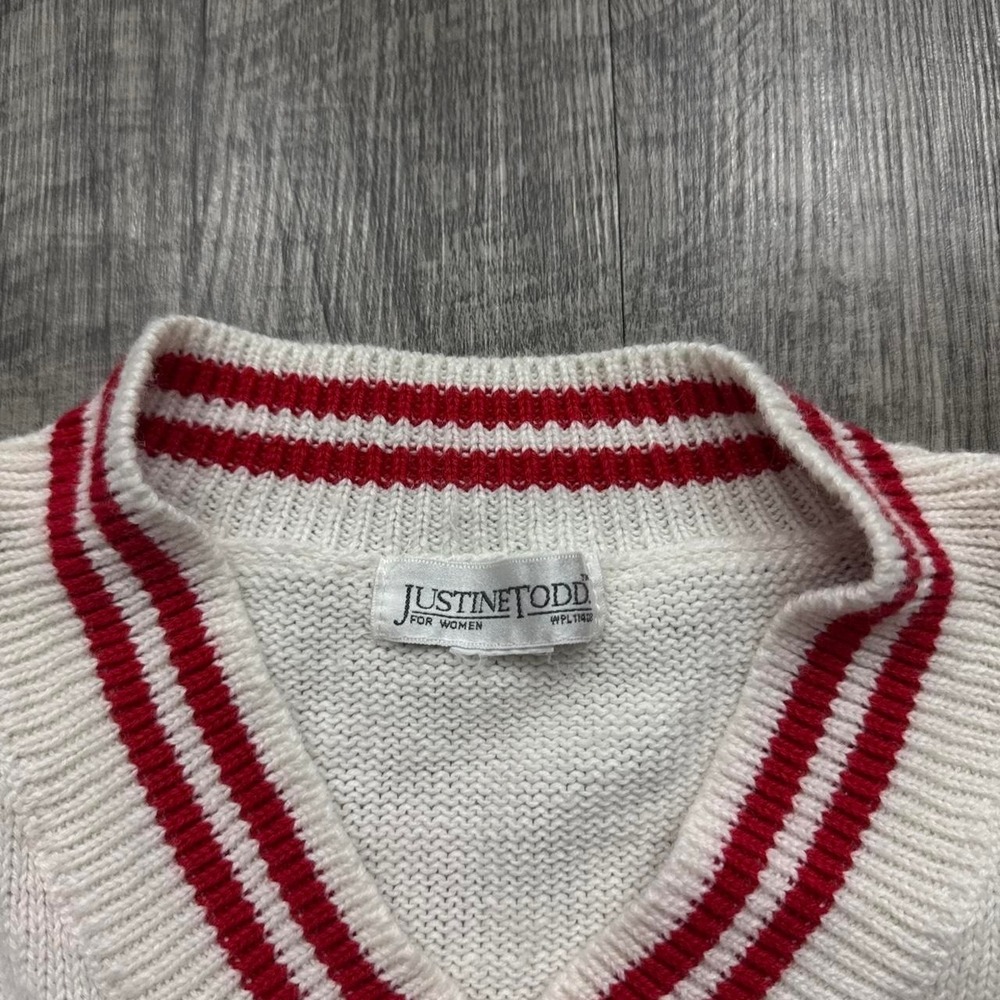 Vintage Nautical Sailing Sailboat Short Sleeve Grandma Sweater M* - Picture 5 of 6